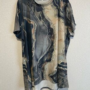 Women’s Plus Size, Marble Mini Dress Or Sleep Dress, Size 6XL